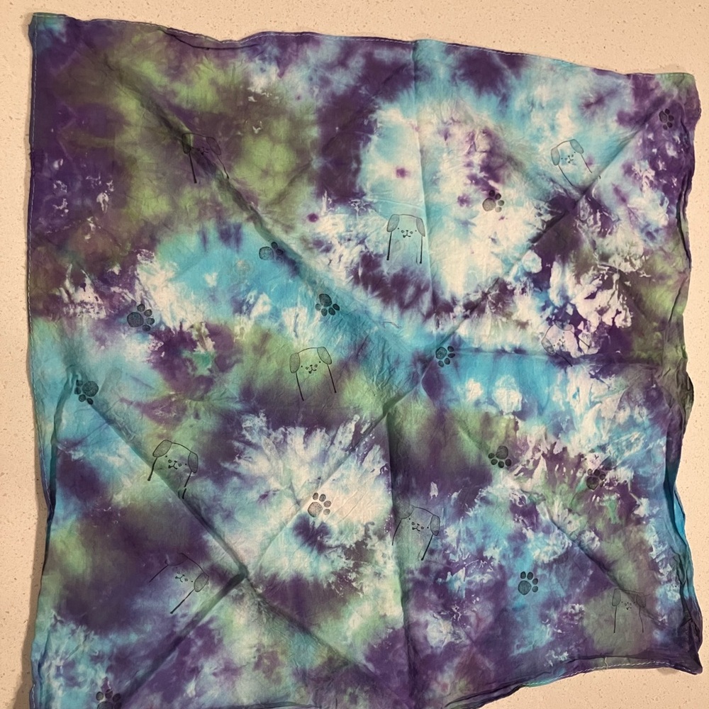 Tie-Dye Scarf in Blue and Purple